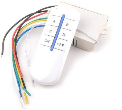 TRP Traders 4 Way Remote Control Switch PVC, Wireless RF Radio Remote Control Switch for Light & Fan