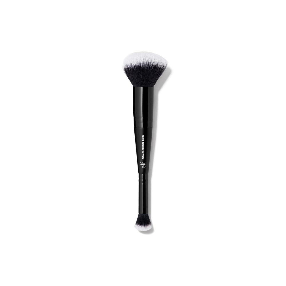 e.l.f.Concealer & Foundation Complexion Duo Brush, 2-in-1 Makeup Brush For Concealer & Liquid & Powder Foundation, Made With Synthetic Bristles