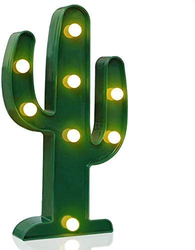 Cactus Night Light LED Marquee Sign-Baby Light | Novelty Place Warm White LED Lamp |Battery Operated | Nursery Lamp |Decorative Light|Used for Kid's & Adults Room|Cactus Marquee Light-Green