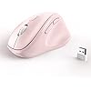 MicroPack Ergonomic Mouse, Wireless Mouse with USB Receiver for PC Computer, Laptop and Desktop, Ergo Mouse with Silent Clicks, About 16-Month Battery Life Up to 1600 DPI & 1 AA Battery Powered, Pink