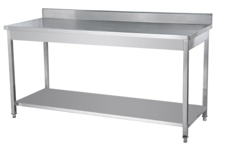 Grace Grace Stainless Steel Table for Prep & Work, Commercial Heavy Duty Table with Undershelf and Square Tube Legs with Back Splash for Restaurant, Home and Hotel (180CM x 70CM x 95CM)