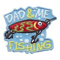 GenericGirl Boy Cub DAD & ME FISHING trip Fun Patches Tour Day Embroidered Iron on Patch Crests Badges SCOUT GUIDE Perfect for Jackets, Uniforms, Hats, Backpacks and More