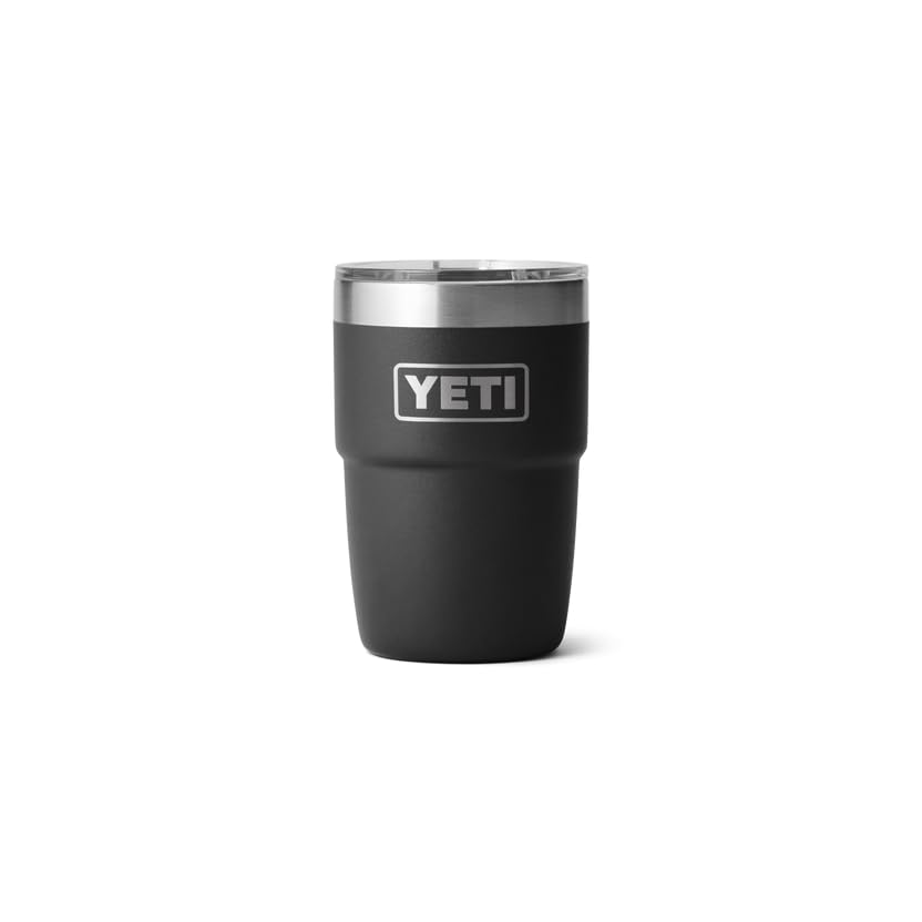 YETIRambler Cup,Vacuum Insulated Stainless Steel Stackable Cup with Magslider Lid, Black, 8 oz (237 ml)