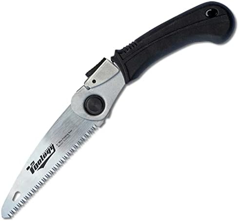 Toology Hardware Folding Tree Saw 5" Hand Pruning Saw for Gardening, Survival Saw for Camping Wood/Tree Cutter, Limb Saw Bushcraft Axe with Heavy Duty SK-5 Steel (Black)