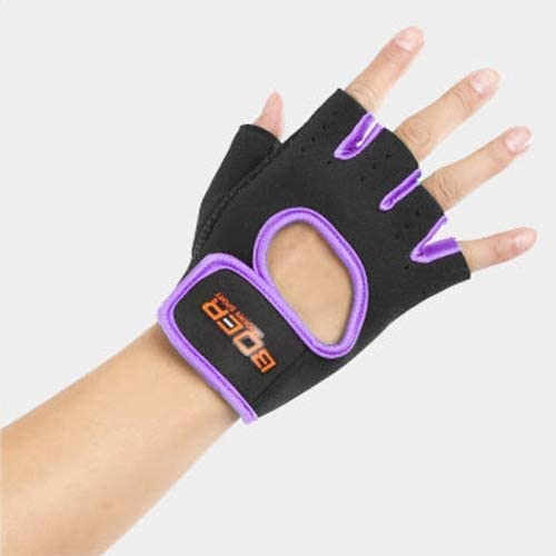 STORE99® Unisex Half Finger Outdoors Riding Non-Slip Breathable Sports, Size: M, Plamar: 18 * 14 * 3.0cm(Purple)