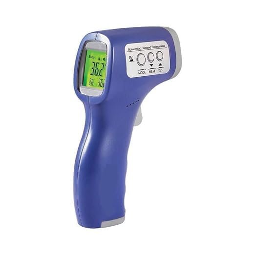 Infrared Digital Thermometer for Fever – Non-Contact Laser Temperature Gun with Battery Included (Blue)