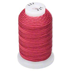 Simply Silk Beading Thick Thread Cord Size FFF (0.016 Inch 0.42mm) Spool 92 Yards Compatible with Kumihimo Super Lon (Maroon)