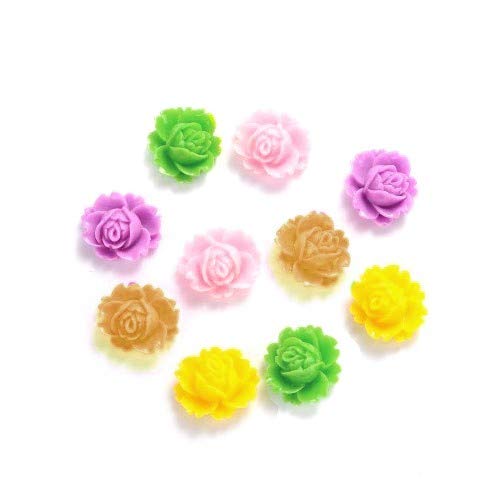 Bulk Buy Offer! 4 Packs 10 x Mixed Resin Flat Back 18mm Flower 7.5mm Thick Cabochon BB-Y02475 (Charming Beads)