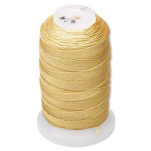 Purely Silk Beading Thread Cord Size Gold 0.0128 Inch 0.325mm Spool 200 Yards For Stringing Weaving Knotting