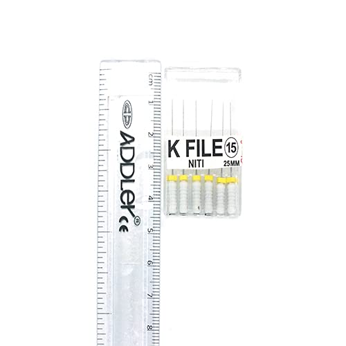 ADDLER DENTAL STRENGTH NITI K FILE 25 MM ROOT CANAL FILES SIZE 15 (PACK OF 6)