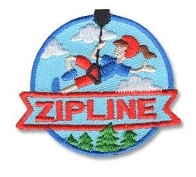 GenericGirl Boy Cub ZIPLINE Ziplining trip Fun Patches Tour Day Embroidered Iron on Patch Crests Badges SCOUT GUIDE Perfect for Jackets, Uniforms, Hats, Backpacks and More