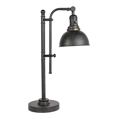 VONLUCE Rustic Desk Lamp Black Adjustable, Industrial Style Metal Task Lamp 25"-29", Vintage Work Lamp, Farmhouse Reading Lamp in Aged Bronze Finish, ETL Certificate