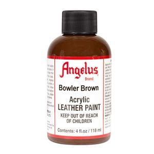 ANGELUS ACRYLIC LEATHER PAINT 4 FL OZ/118ML BOTTLE. BOWLER BROWN 273