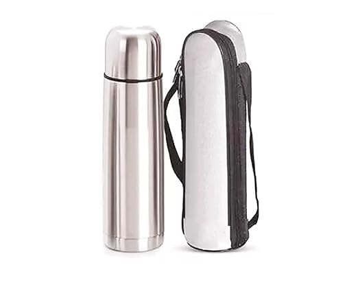 FZ CRAFT Stainless Steel Insulated 12 Hours Hot and Cold Bottle| Leak Proof Flip Lid| School Water Bottle| Office Bottle | Gym Bottle | Home | Kitchen | Travel Bottle 500 ml, Silver