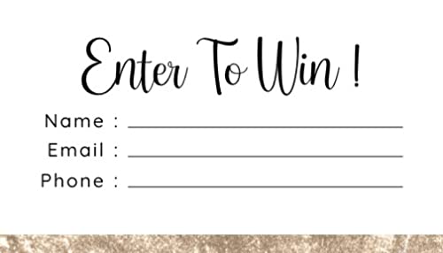 CLEVER SIGNS Raffle Tickets, 200-Pack, Enter to Win Cards, 3.5" x 2", Entry Form Cards for Contests, Auction Tickets for Ruffle, Entry Form Cards for Giveaway Contest, Raffle Tickets for Events