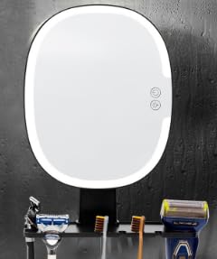 Shower Mirror Fogless for Shaving and Makeup, Anti-Fog Bathroom Shaving Mirror with Light Rechargeable 01