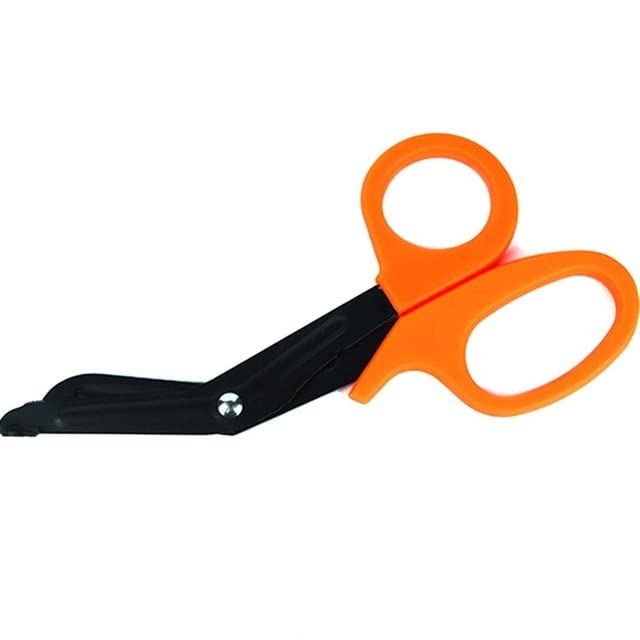 TOOLAE - 18.3cm EMT EDС Multi Function Rescue Scissor Trauma Gauze IFAK Emergency Shear Outdoor Home Utility Tijera (Orange)