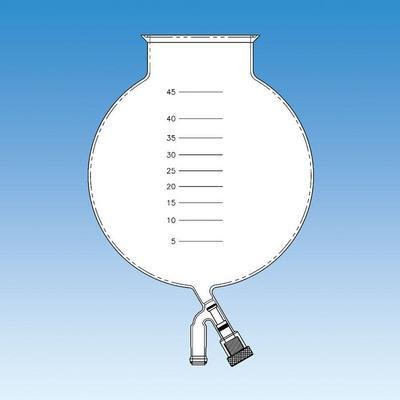 ACE Glass 6534-06 Series Spherical Reaction Flask with Bottom Outlet, Schott-Duran Flange, O-Ring Groove, 100 mm ID, 5L Capacity