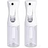 VIGOR PATH Continuous Spray Bottle with Ultra Fine Mist - Versatile Water Sprayer for Hair, Home Cleaning, Salons, Plants, Aromatherapy, and More - Empty Hair Spray Bottle (Clear - 5oz (2 Pack)