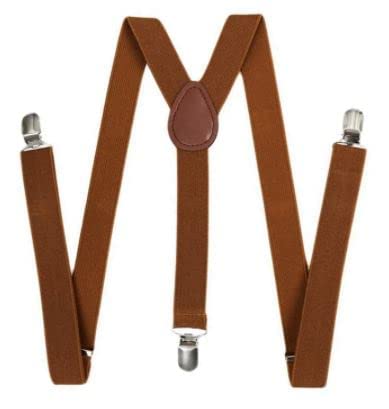 Accery Adjustable Elastic Y Back Style Slim Suspenders for Men and Women -P