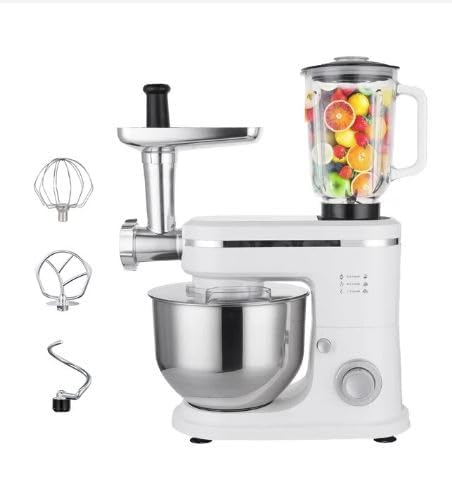 NYTRYD Multifunctional Pastry Robot, Vospeed 1000W 5QT Food Processor with Whisk, Dough Hook, Cake Whisk, Stainless Steel Bowl, Splash Guard