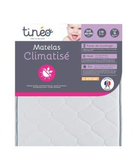 Tineo Tinéo -Ventilated Mattress 60x120x10cm, Baby Mattress, Air-conditioned, 1 Summer Side, 1 Winter Side, without Treatment, Made in France