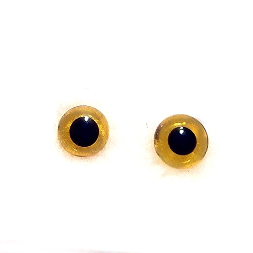 YJZ 80pcs/Box Amber Glass Eyes 3-10mm Needle Felting Material Kit DIY Accessories Black Beans Needle Type Eye for Teddy Puppets Dolls Crafts