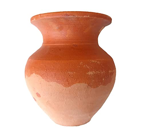 Das Departmental Store Earthen Clay Made Traditional Kalash for Decoration Art Work or Pooja (Brown)