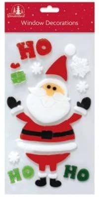 Tallon International Christmas Gel Window Sticker - Christmas Gel Clings Decoration (Santa (22003)), Multi