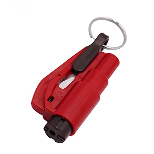 SOLDOUT™ Car Safety Hammer Spring Type Portable Escape Hammer Window Breaker Punch Seat Belt Cutter Hammer Key Chain Auto Accessories