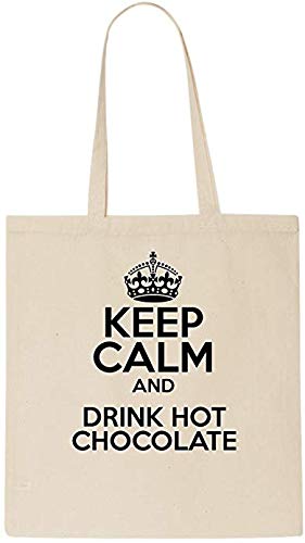 Keep Calm AND DRINK HOT CHOCOLATE Tote Bag-Cotton Shopping Bag Christmas gift