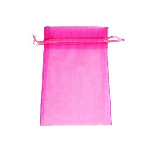 ATCG 100pcs 3x4 Inches Drawstring Organza Pouches Wedding Party Jewelry Favor Gift Candy Bags (HOT PINK)