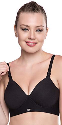 RIZA SHAPI 360 Women's Bra Soft Padded Non Wired Available in B C D E & F Cup Sizes from 30 to 40 in Color White/Black/Skin,