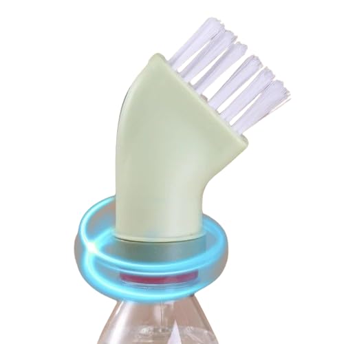 MSF Multi-Use Cleaning Brush Can Be Connected to Mineral Water Bottle, Crevice Grout Cleaning Brush, Wet and Dry Cleaning Brush, Soap Dispensing Palm Brush, Bottle Cap Cleaning Brush