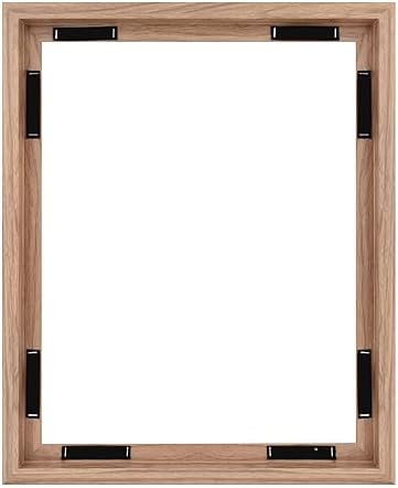 MCS Canvas Float Frames 16x20 Frame, Walnut Woodgrain Frame for Finished Canvases, Vertical & Horizontal Wall Hanging Large Frame with Adhesive for Canvas Paintings (1-Pack)