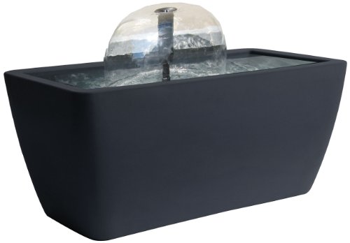 Algreen Manhattan Contemporary Slate Patio and Deck Pond Water Feature Kit with Light, 50-Gallon