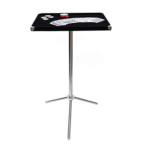 Tray Magician Table (Silver Decoration) Professional Tripod Magic Table Stage Close-Up Magic Show Trick Props Magic Accessories Easy to Carry/Storage