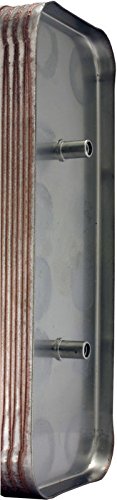 Duda EnergyHX1230:M34M12 B3-12A 30 Plate Stainless Steel Heat Exchanger with 3/4" Male NPT x 1/2" Male NPT Ports Copper Brazed, 2.9" Height, 2.9" Width, 7.5" Length