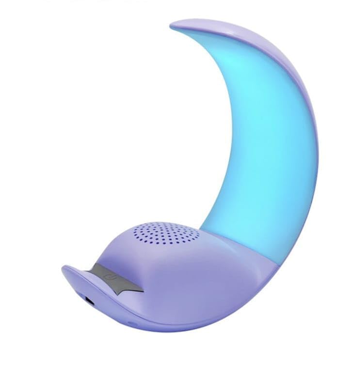 AMI & SABMoon Touch LED Speaker, 7 Color Touch Light, Wireless, Music, Ambient Light, Voice Call, Night Lamp, Blue