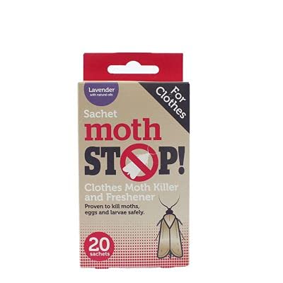 20 Lakeland Moth Stop Repellent Sachets – Lasts 3 Months Against Moths & Larvae Lavender Scented