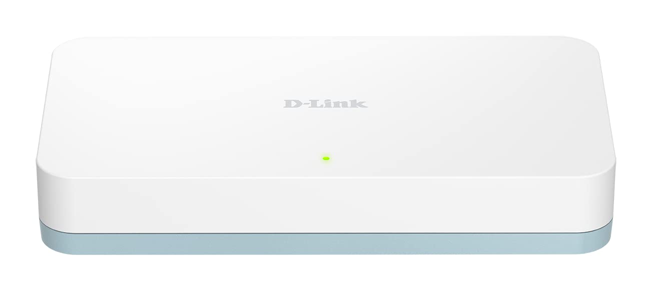 D-LinkDGS-1008D 8-Port Gigabit Desktop Switch, Hub, Internet Splitter, Metal, Fanless, Plug and Play, UK Model