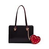 Betsey Johnson Frenchie 3-Compartment Satchel, Black