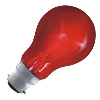 2 X Eveready GLS Bulb - Fire Glow Red - 60w Bayonet Cap B22