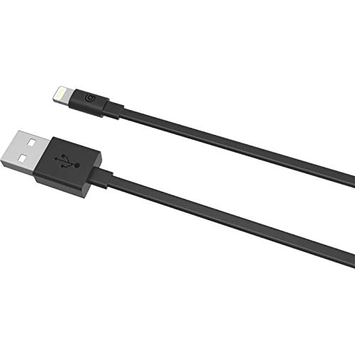 Griffin9cm Charge/Sync Cable, Flat Lightning - Black