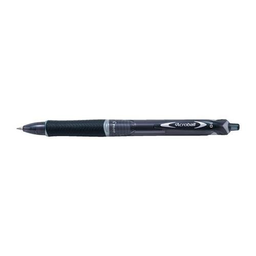 PilotAcroball Retractable Ballpoint Pen Medium 1.0mm Tip 0.32mm Line Black Ref 020101001 Pack 10 108020