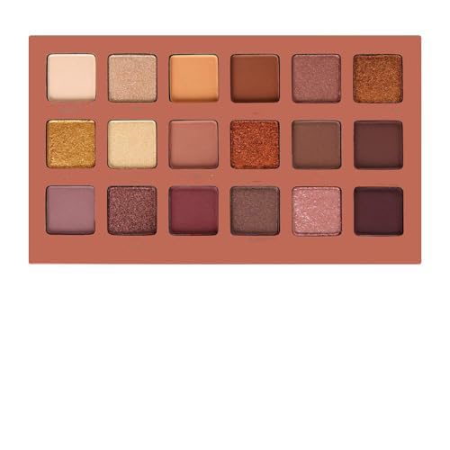 Eyeshadow Palette Professional Smokey Eye Shadows Nudes Highly Pigmented 18 Warm Chocolate Colors Matte Shimmer Neutral Eyeshadow Makeup Kits (Elegance Nude-18 colors)