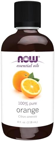 NOW Essential Oils, Orange Oil, Uplifting Aromatherapy Scent, Cold Pressed, 100% Pure, Vegan, Child Resistant Cap, 4-Ounce