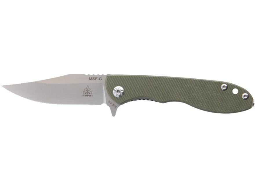 Tops Knives TPMSFG01: Msf Folder Green G10 Elmax