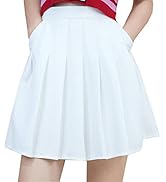 Women Girls high Waisted Pleated Skater Tennis School Skirt Uniform Skirts