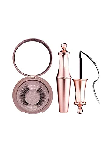 Scent House Natural Look Soft Reusable Waterproof Long Lasting 3D Magnetic Eyeliner and Lashes Kit (KS02)